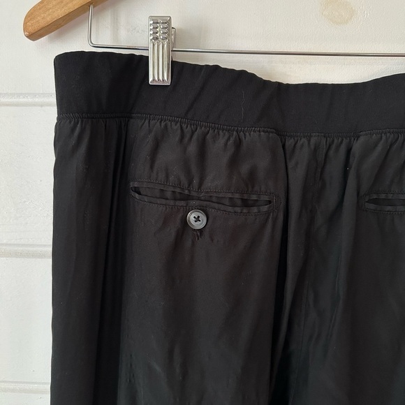 ATM Anthony Thomas Melillo Black 100% Silk Relaxed Lightweight Soft Joggers Sz L - Picture 12 of 14